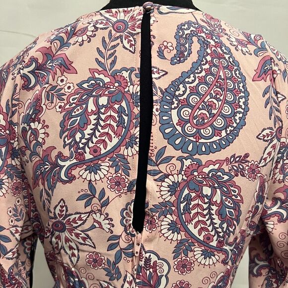 Unique Vintage Pink Paisley Print Dress - Picture 8 of 11